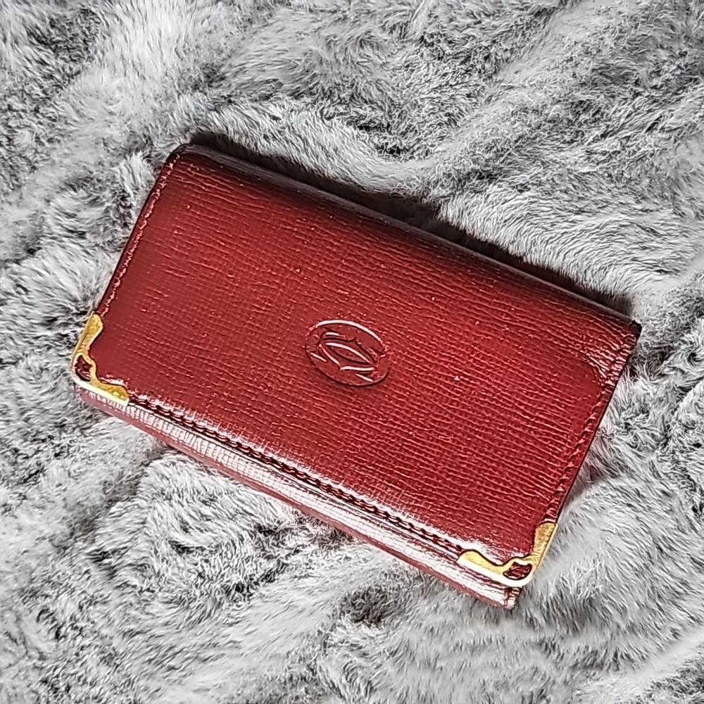 Cartier key cles & card case bordeaux